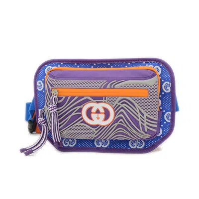Pre-owned Gucci Blue Orange Purple Nylon Rubber Fanny Pack Sling Bag ()