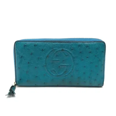 Pre-owned Gucci Blue Other Long Wallet (bi-fold) ()