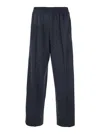 Gucci Blue Pants With Elastic Waist And Side Detail In Gg Canvas Man In Multicolor