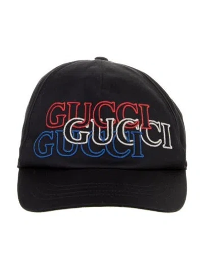 Pre-owned Gucci Blue Pattern Print  Baseball Hat. Designer Size L W/tags
