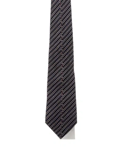 Pre-owned Gucci Blue Pattern Print Tie