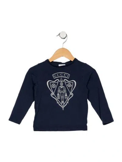 Pre-owned Gucci Babies' Blue Patterned Long Sleeve Shirt