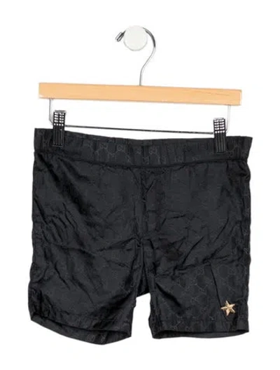 Pre-owned Gucci Babies' Blue Patterned Shorts With Half Elastic Waist