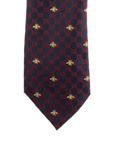 Pre-owned Gucci Blue Patterned Tie