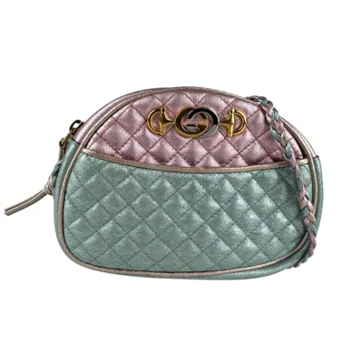 Pre-owned Gucci Blue Pink Leather Shoulder Bag ()