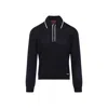 Gucci Long Sleeves Wool Polo Collar Sweater In Blue