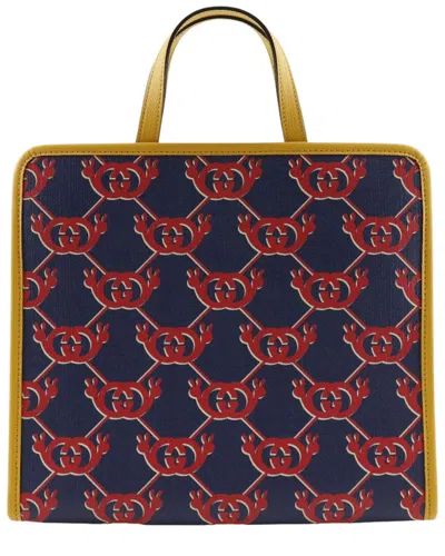 Pre-owned Gucci Blue Pvc Snail Children Tote (authentic Pre-loved)