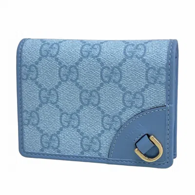 Pre-owned Gucci Blue Pvc Wallet (bi-fold) ()