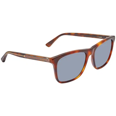 Gucci Blue Rectangular Mens Sunglasses Gg0381s 009 57