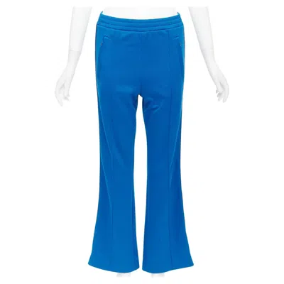 Pre-owned Gucci Blue Red Webbing Trims Flare Cropped Track Pants S