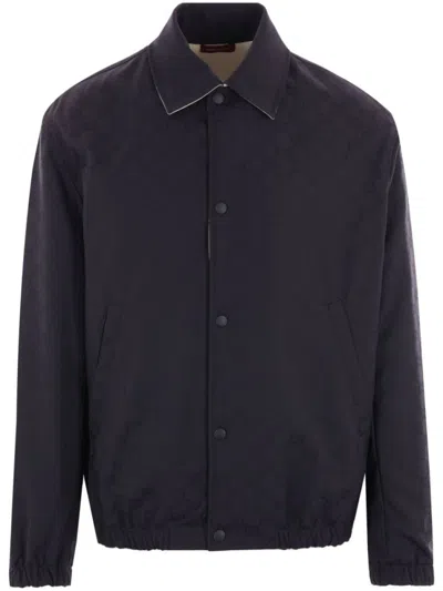 GUCCI BLUE REVERSIBLE GG JACKET