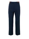 Gucci Dark Blue Pants With Web Detail In Fluid Drill Man In Blue