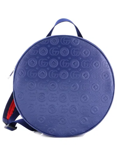 Gucci Blue Sheep Leather Children's Round Zip Backpack Embossed (authentic  Pre-loved)