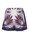 Gucci Bandana Print Cotton Short In Multicolor