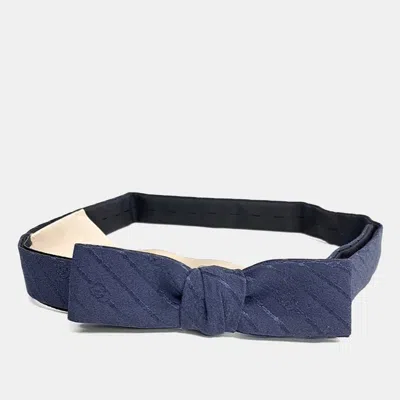 Pre-owned Gucci Blue Silk Bow Tie