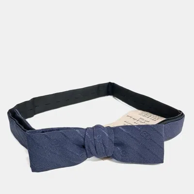 Pre-owned Gucci Blue Silk Bow Tie
