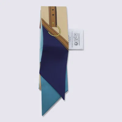Gucci Blue Silk Scarf In Multi