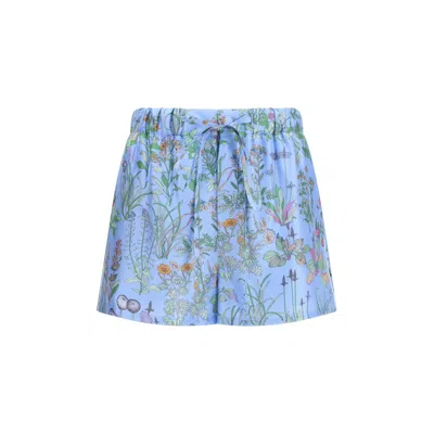 Gucci Blue Silk Shorts