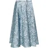 Gucci Jacquard-pattern Midi Skirt In Blue