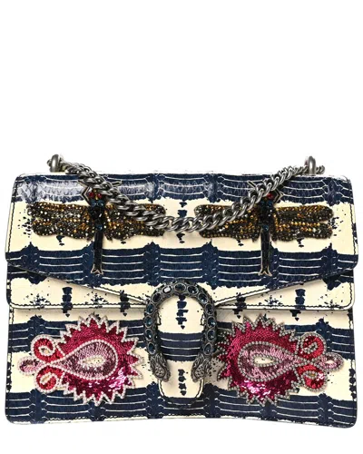 Gucci Blue Snakeskin Dragonfly Medium Dionysus Shoulder Bag (authentic Pre-  Loved)