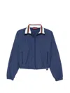 Gucci Blue Solid Shirt Collar Sweatshirt In Blue