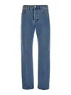 Gucci Logo Patch Straight-leg Jeans In Blue