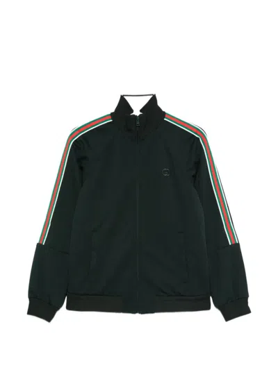 Gucci Blue Stripes Mock Collar Sweatshirt