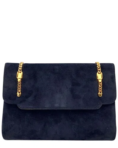 Gucci Blue Suede Clutch (authentic Pre-loved)