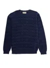 Gucci Girls Navy Kids Branded-pattern Wool-blend Knitted Jumper 4-12 Years In Blu
