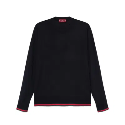 GUCCI GUCCI BLUE SWEATERS & KNITWEAR - JUMPERS MEN
