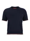 Gucci Luxe Cashmere Silk Crew Neck Top In Blue