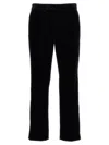 Gucci Blue Velvet Pants With Smooth Texture And Functional Pockets In Black