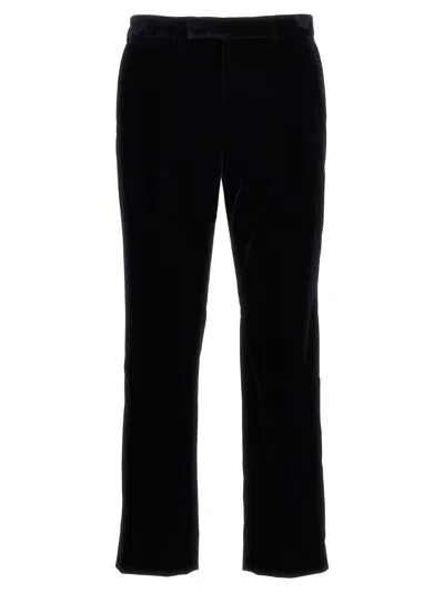 Gucci Cotton-blend Velvet Trousers In Black