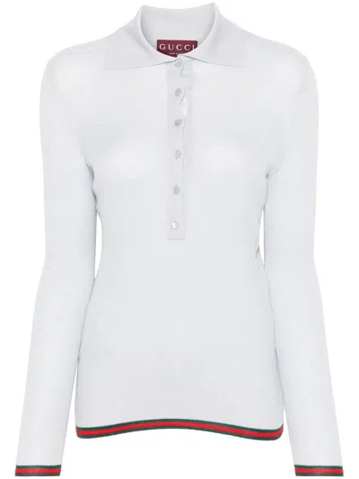 Gucci Poloshirt Mit Webstreifen In Blau