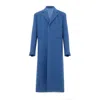 Gucci Mens Avio Blue Single-breasted Welt-pockets Regular-fit Wool Coat In Blue