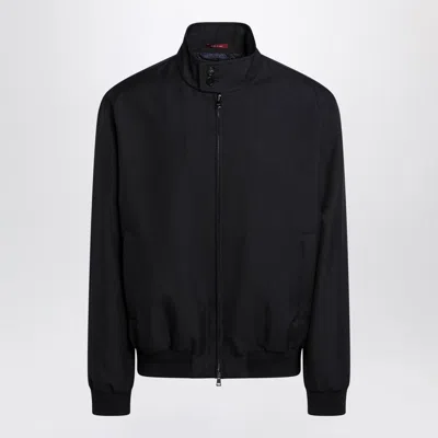 Gucci Blue Zip-up Jacket In Wool-blend Twill Men In Black