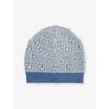 Gucci Monogram-print Ribbed Cotton Beanie 2-8 Years In Bluette/ivory