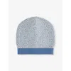 Gucci Monogram-print Ribbed Cotton Beanie 4-8 Years In Bluette/ivory