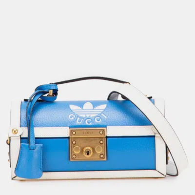 Pre-owned Gucci Blue/white Adidas Leather Golf Ball Case