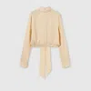 Gucci Gg Silk Jacquard Blouse In Gold
