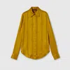 Gucci Equestrian Silk Jacquard Shirt In Yellow