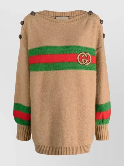 Gucci Interlocking G Knitted Jumper In Brown
