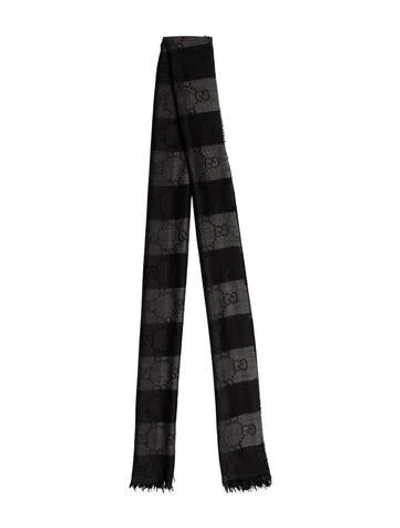Pre-owned Gucci Bogdan Wool Scarf In Brown