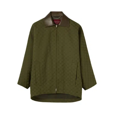 Pre-owned Gucci Bomber 'army Green' | Women's Size 38