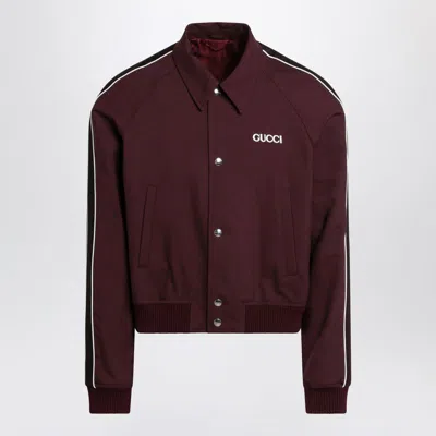 GUCCI GUCCI BOMBER BORDEAUX IN BLEND