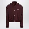 Gucci Bomber Bordeaux In Wool Blend Men In Burgundy