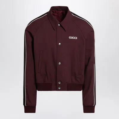 GUCCI GUCCI  BOMBER BORDEAUX IN WOOL BLEND