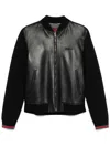 Gucci Nappa Leather And Knitted Bomber Jacket In Black