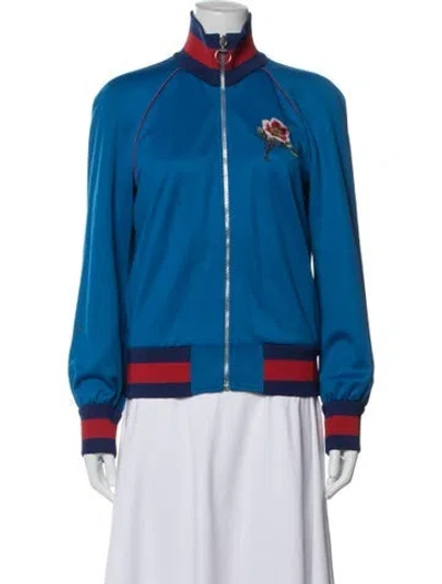 Pre-owned Gucci Bomber Jacket In Blue