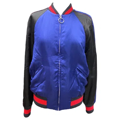 Pre-owned Gucci Bomber Jacket Blue Skull